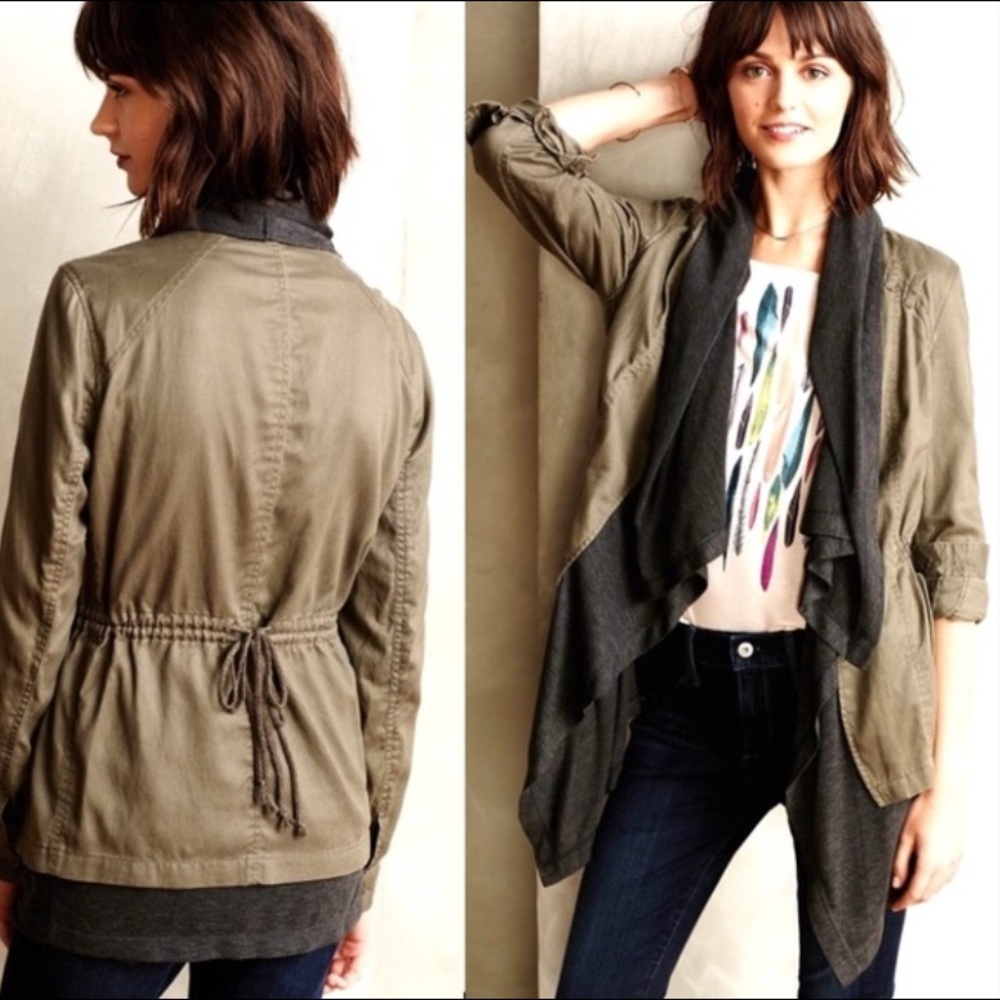 Anthropologie Army Green Jacket